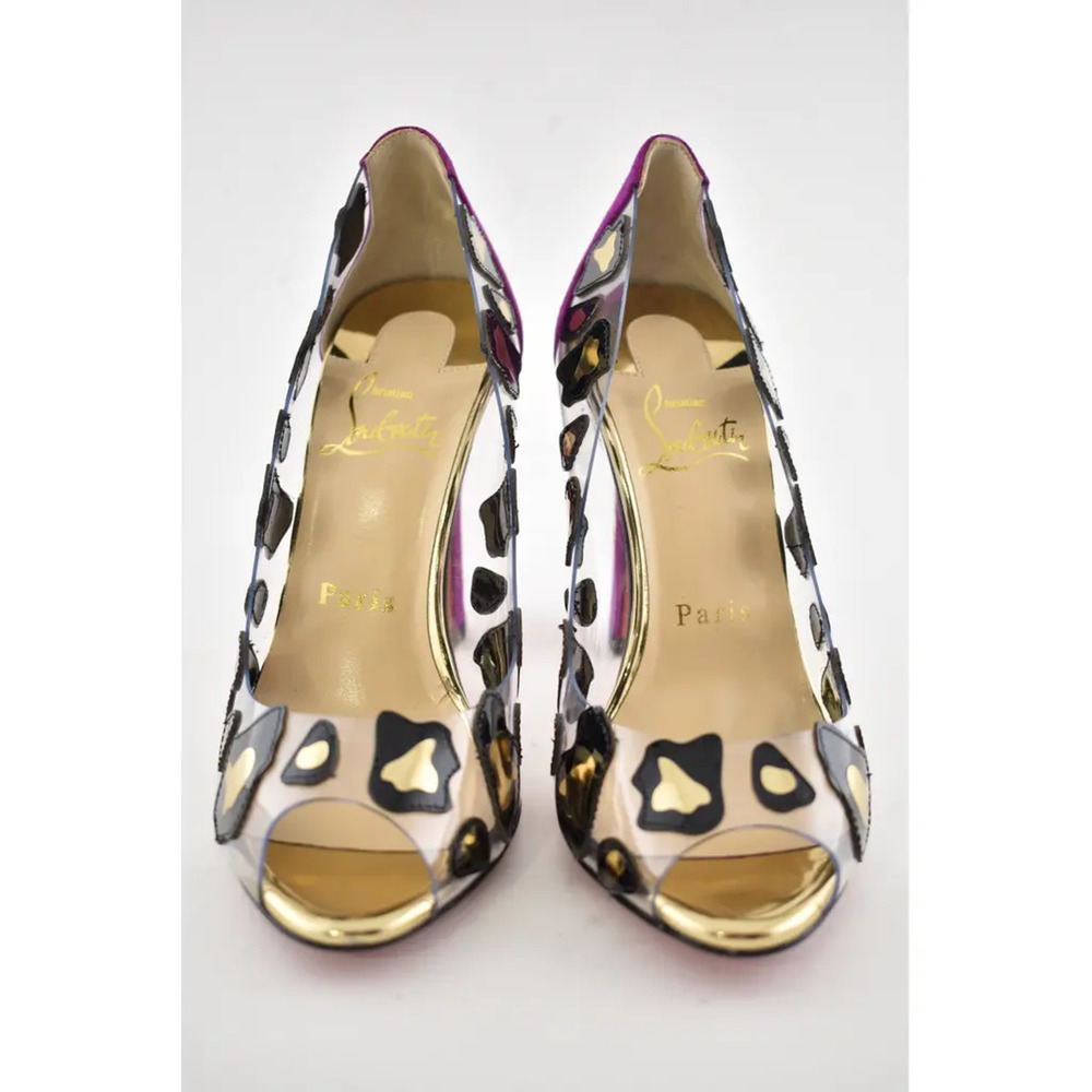 Christian Louboutin Black and Gold Heels with Pink Accents - Picture 6 of 12
